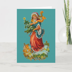 Julkort för vintagekrickaband helgkort