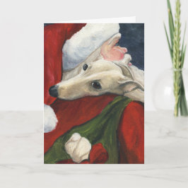 Julkort "för vinthund- och Santa" hundkonst Helgkort