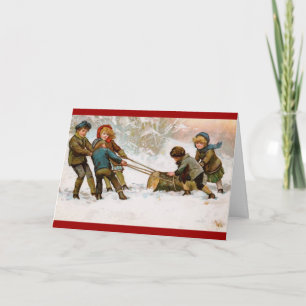 Julkort för Yule-logg Helgkort
