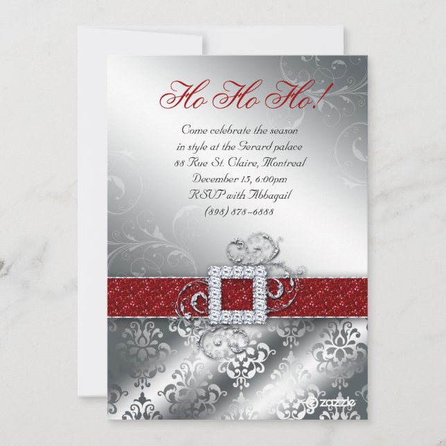 Julkort Foton Santa Bälte Glitter Kostym Inbjudningar (Framsida)