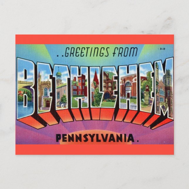 Julkort från Bethlehem, PA Vykort (Framsida)
