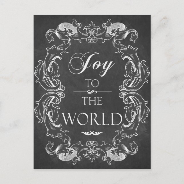 Julkort från Chalkboard Joy till världen Helg Vykort (Framsida)