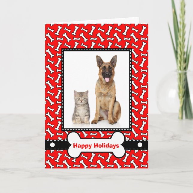 Julkort från Hund och katten för familjen Helgkort (Framsida)