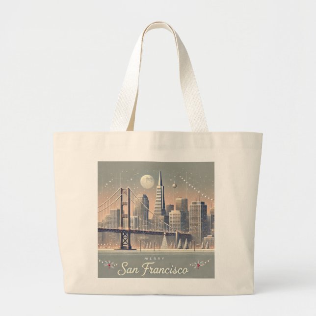 Julkort från San Francisco | Golden Gate Bridge Jumbo Tygkasse (Framsidan)