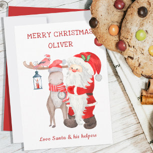 Julkort från Santa & Helpers Editable Kids