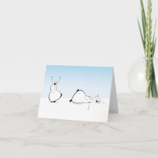 julkort från Snögubbe - b/w Tack Kort