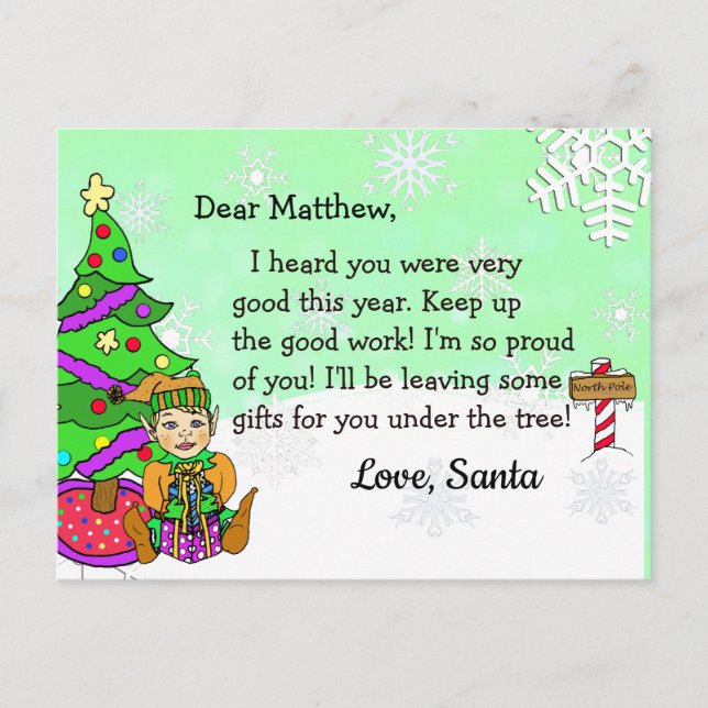 Julkort från Tomten: Blond Julalva Helg Vykort (Framsida)