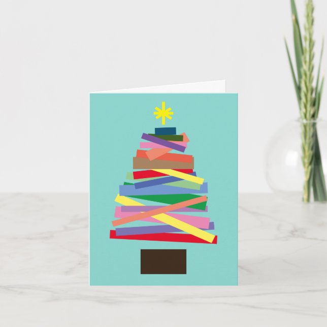 Julkort - Funky Julgran Helgkort (Framsida)