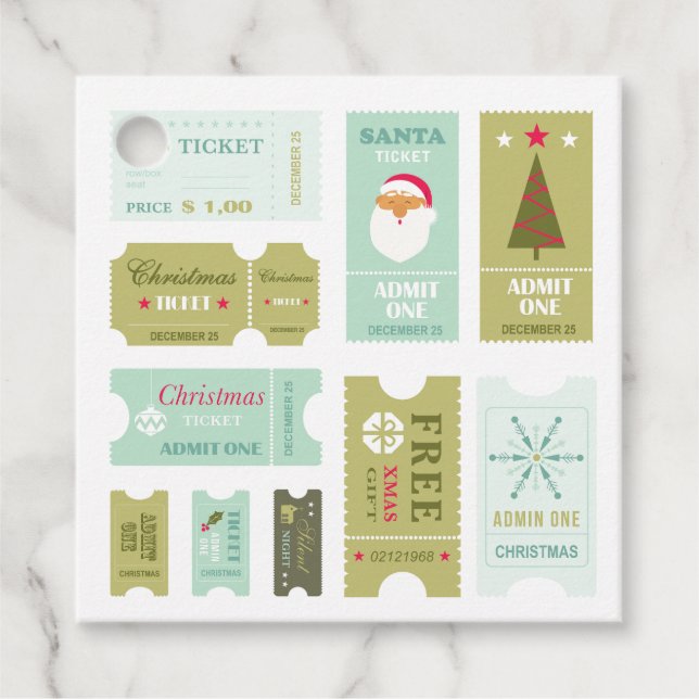 Julkort Gåvor Etiketter (Framsida)