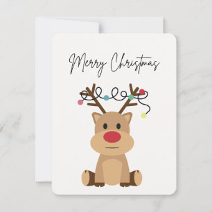 Julkort "God jul" - Renar