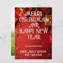 Julkort God Jul Röd Högtidskort Inbjudningar