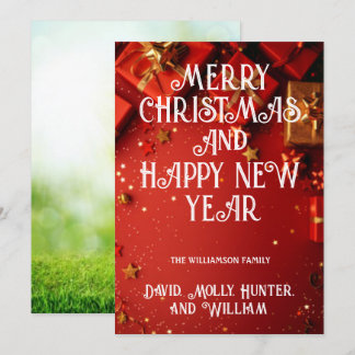 Julkort God Jul Röda Högtidskort Inbjudningar