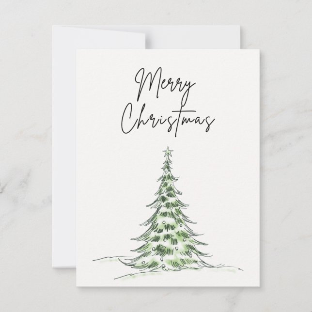 Julkort "God jul" - Träd (Framsida)