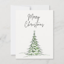 Julkort "God jul" - Träd