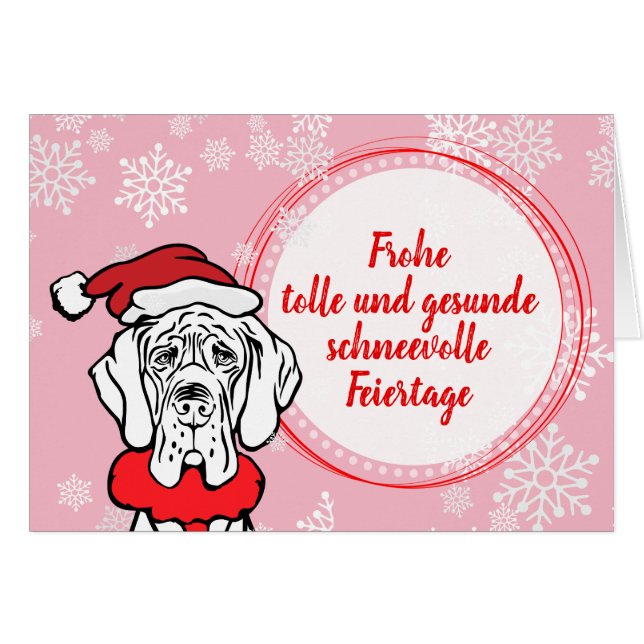 Julkort Great dane Mönster OBS Kort (Framsidan Horizontal)