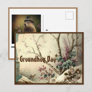 Julkort Groundhog Day Minnen 2023 Vykort