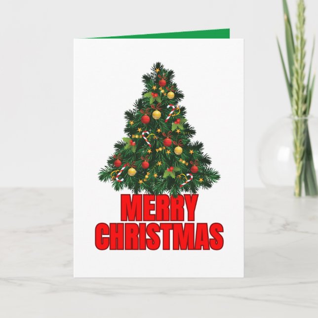 Julkort, hälsningskort för Julgran Inbjudan (Framsida)