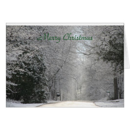 Julkort, hiv-foto Snowy Scene Hälsningskort