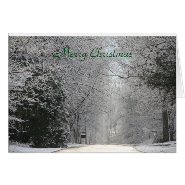 Julkort, hiv-foto Snowy Scene Hälsningskort (Framsidan Horizontal)