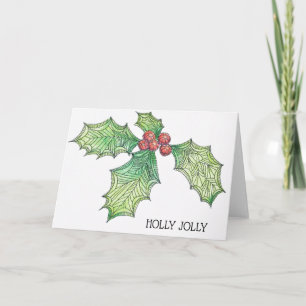 Julkort Holly Jolly Helgkort