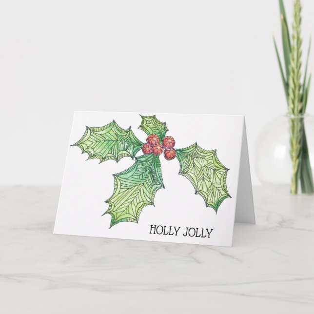 Julkort Holly Jolly Helgkort (Framsida)