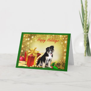 Julkort i australian shepherd helgkort