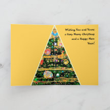 Julkort i Gustav Klimts stil träd belysning