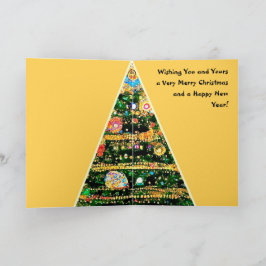 Julkort i Gustav Klimts stil träd belysning Kort