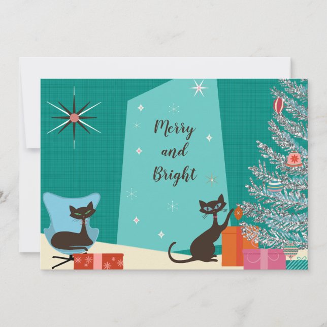 Julkort i Mid-Century Design-stil (Framsida)