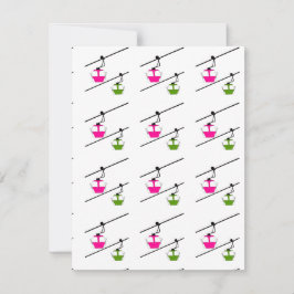 Julkort i rosa och grönt