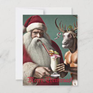 julkort i Santa Tomten och Krampus Anteckningskort