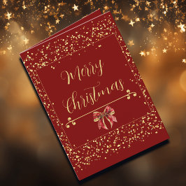 Julkort inspirerat av Charles Dickens i rött vinta Helgkort