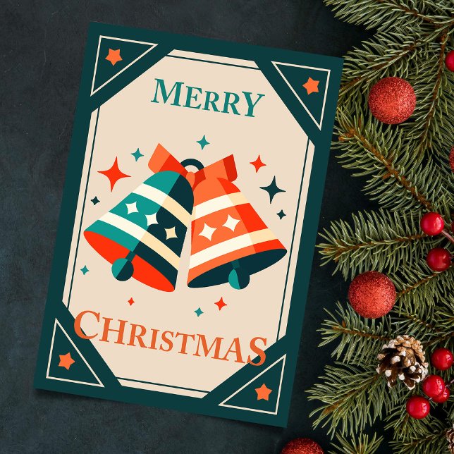 Julkort - Julklockor och stjärnor Poster (Christmas Card - Christmas Jingle Bells and Stars. Poster )