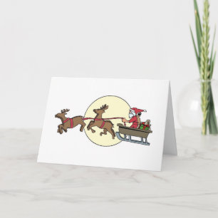 Julkort, jultomte och renar helgkort