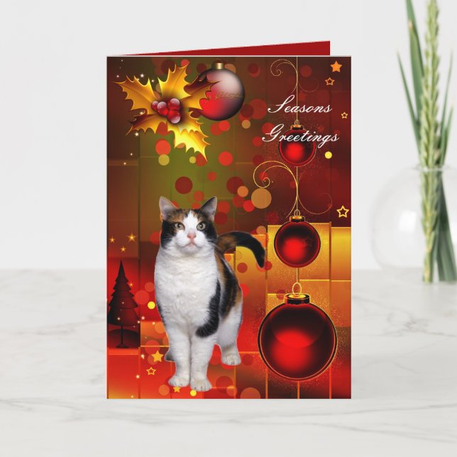 Julkort Katt Julkatten Helgkort (Framsida)