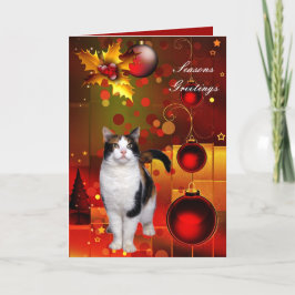 Julkort Katt Julkatten Helgkort