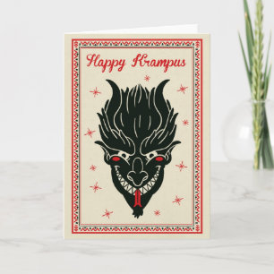 Julkort - Krampus Ansikte Helgkort