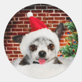 JULKORT KUVERTER TILLSLUTNINGSDEKAL CHIHUAHUA RUNT KLISTERMÄRKE