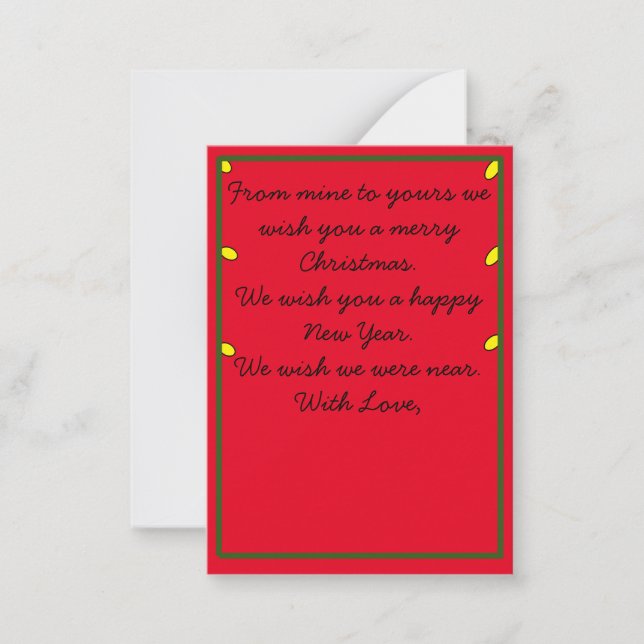 Julkort - långt borta anteckningskort (Framsida)