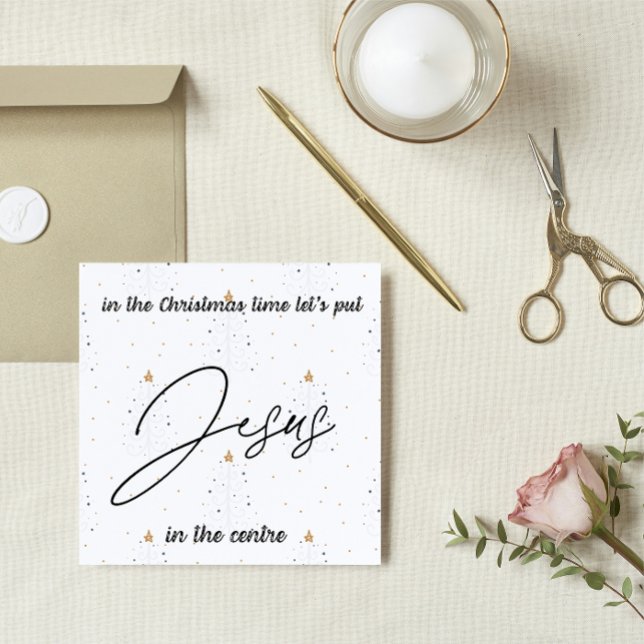 Julkort: Låt oss att sätta Jesus i centrum Julkort (Skapare uppladdad)