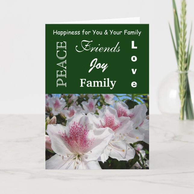 Julkort Lycka Du & Din Familj Blommor Helgkort (Framsida)