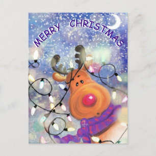 Julkort Lycklig Reindeer Vykort