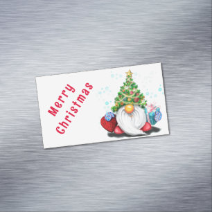 Julkort Magnet Gnome med gåvor