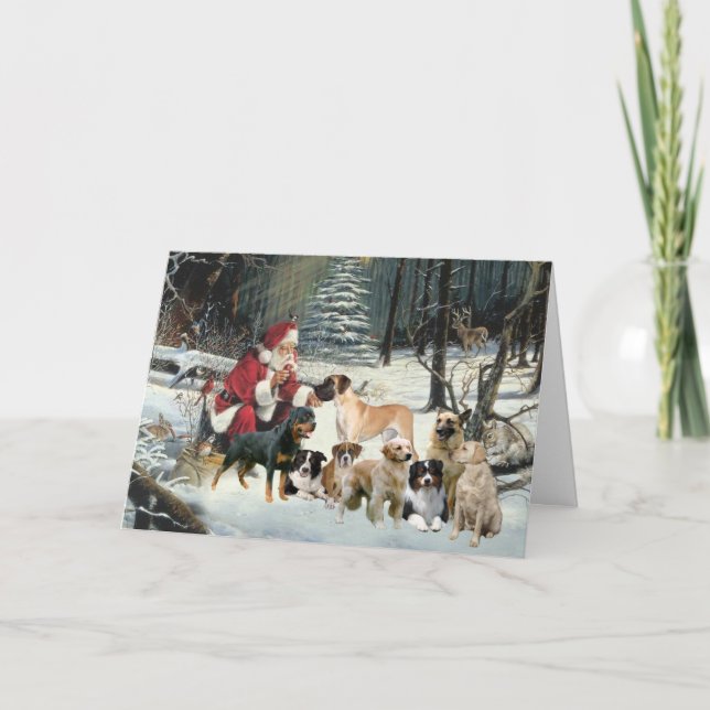 Julkort Många Hundraser Helgkort (Framsida)