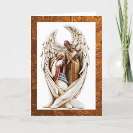 Julkort med afroamerikansk helig familj tack kort