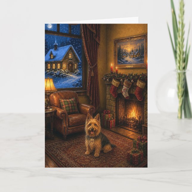 Julkort med australian terrier helgkort (Framsida)