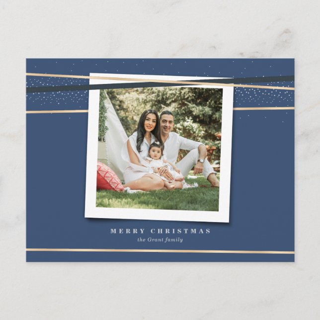 Julkort med band-inramad inramad foto helg vykort (Framsida)