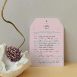 Julkort med bibliotekskort årsöversikt