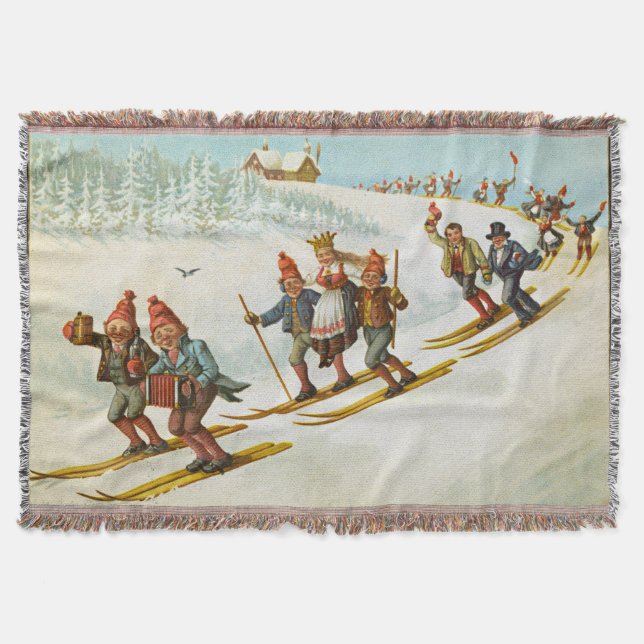 Julkort med bondbröllop Wilhelm Larsen Filt (Framsidan)