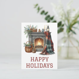 Julkort med braskamin